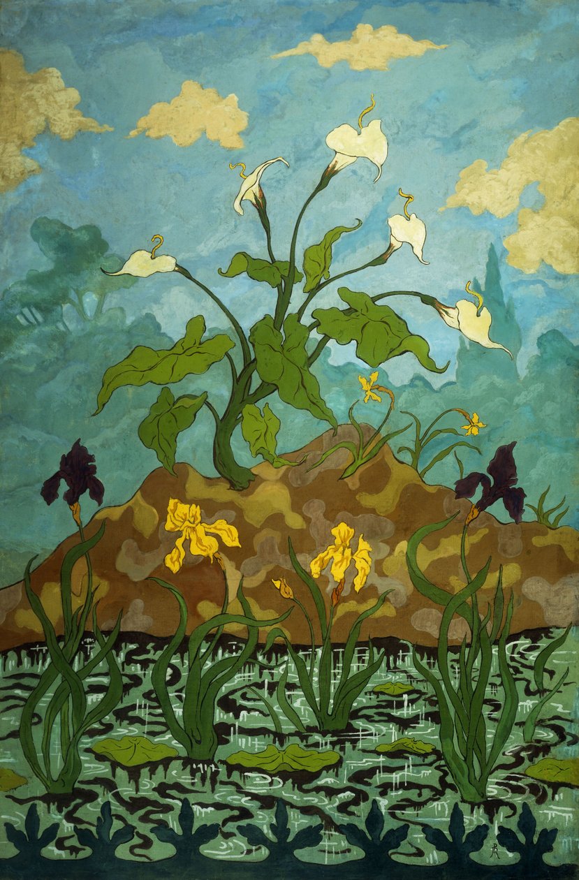 Lelies, paarse en gele irissen, 1899 door Paul Elie Ranson