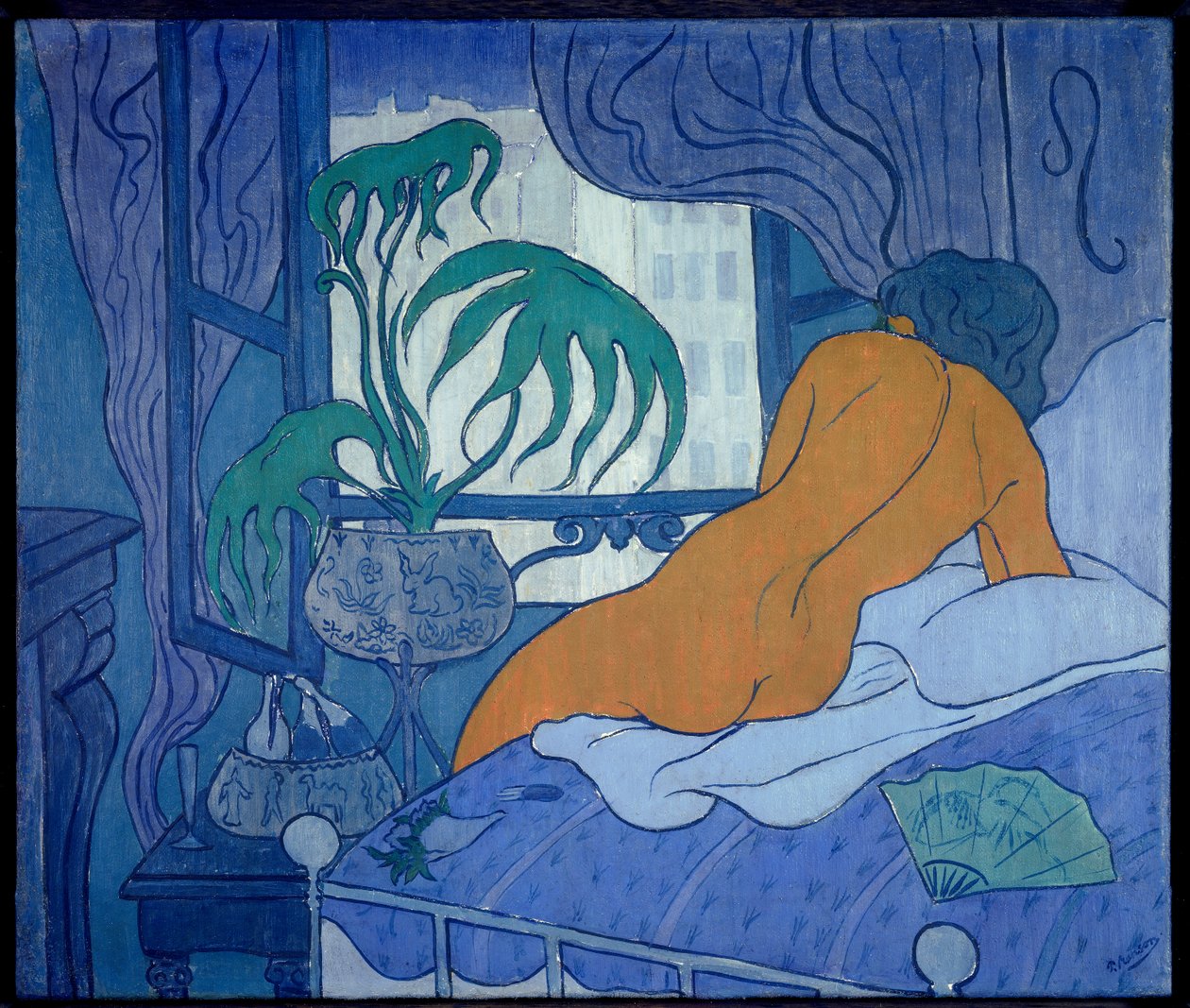 De Blauwe of Naakte Kamer bij de Waaier door Paul Elie Ranson