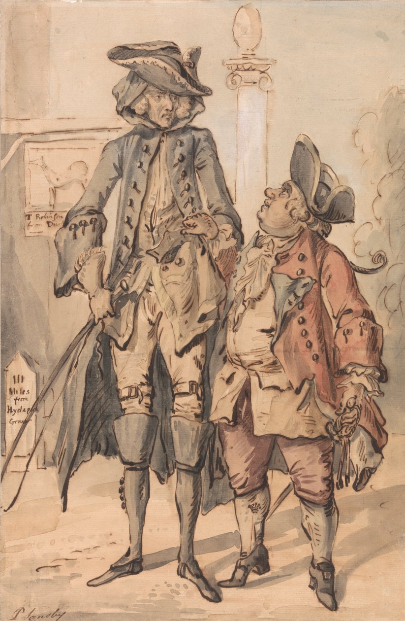 Karikatuur van George Bubb Dodington en Sir Thomas Robinson door Paul Sandby