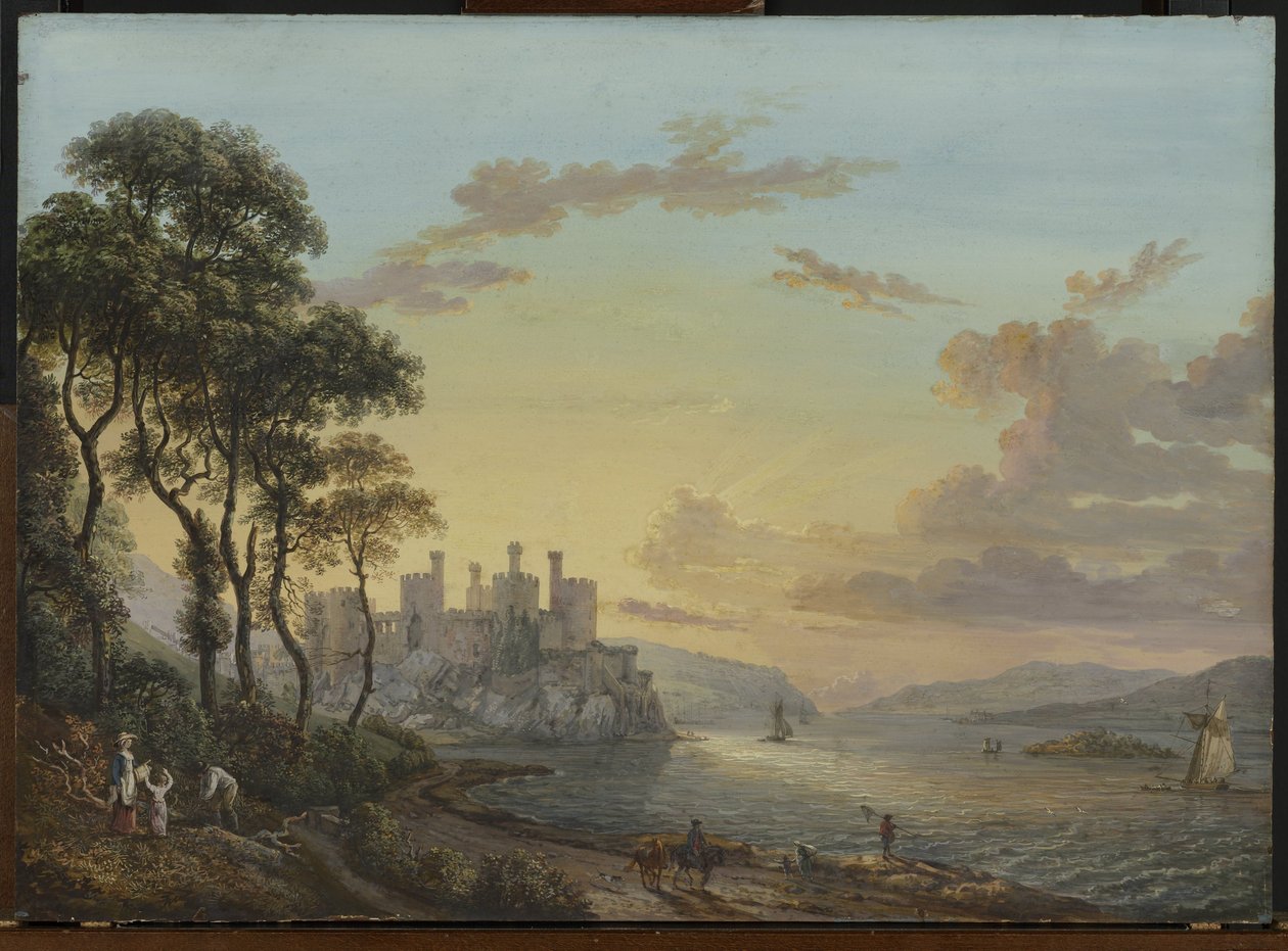 Gezicht op Conway Castle, Wales door Paul Sandby