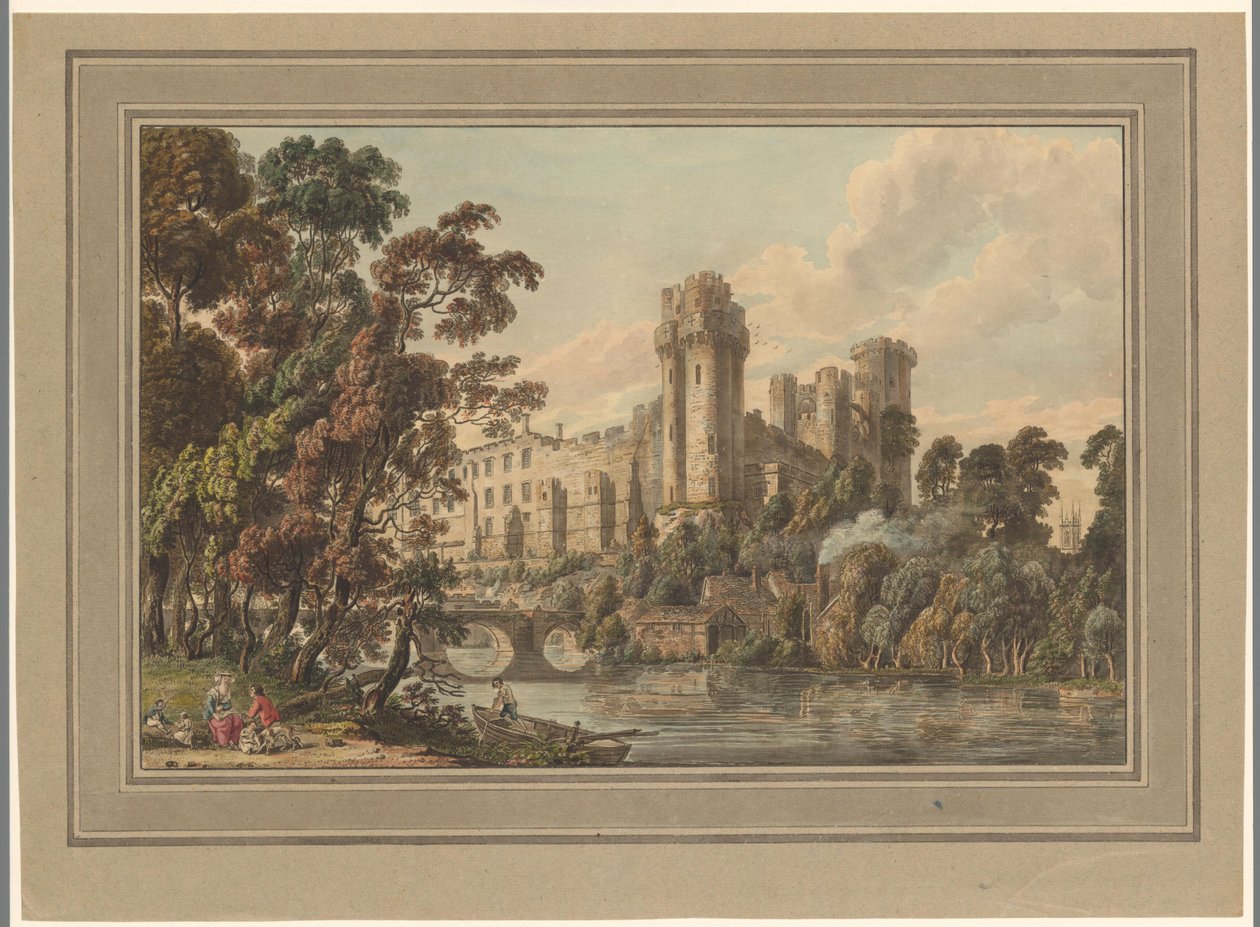 Gezicht op Warwick Castle door Paul Sandby