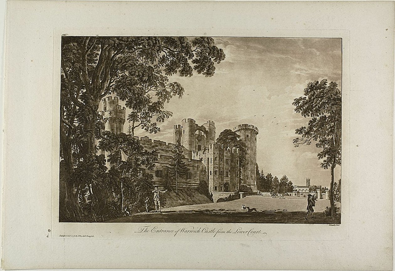 De ingang van Warwick Castle vanuit de lagere binnenplaats, plaat 2 door Paul Sandby