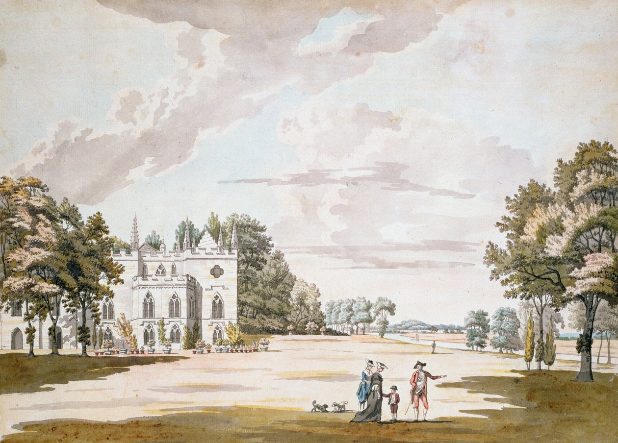 De zuidkant van Strawberry Hill, 18e eeuw door Paul Sandby