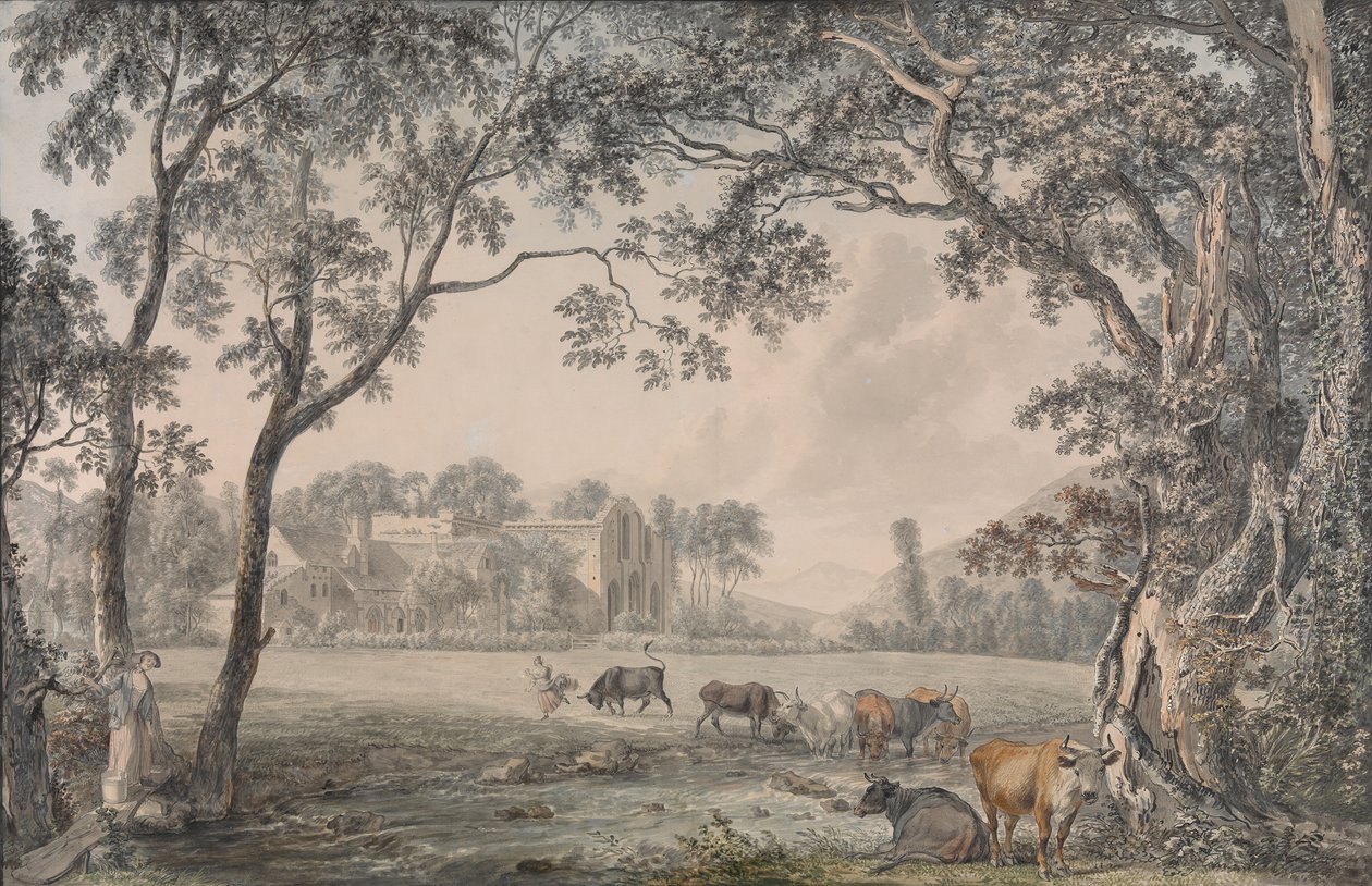 Valle Crucis Abdij, Denbighshire door Paul Sandby