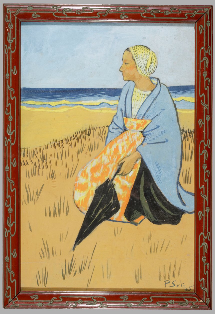 Bretonse vrouw zittend aan de zeekust door Paul Sérusier