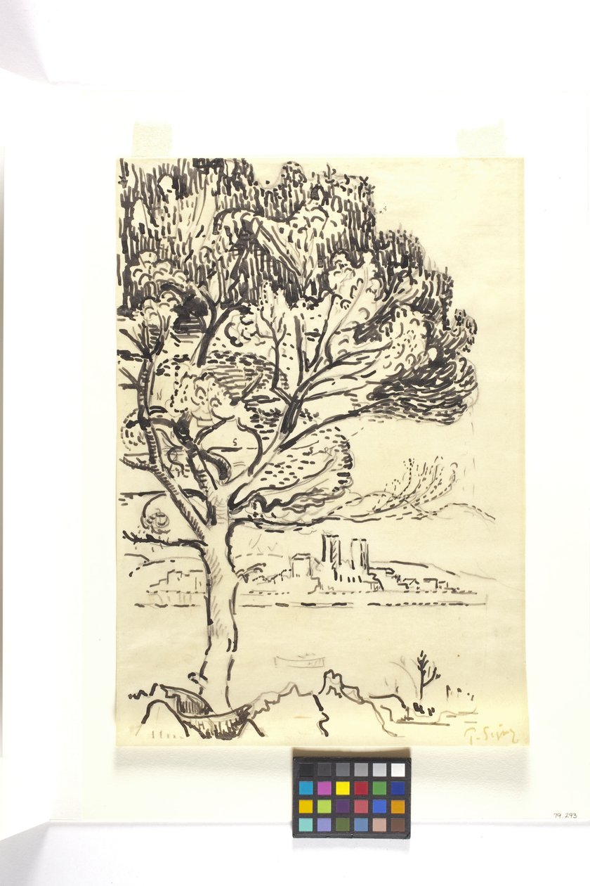 Antibes, Parasolden in de Voorgrond door Paul Signac