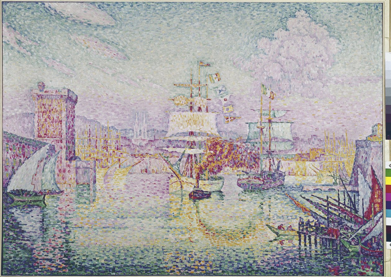 Ingang van de haven van Marseille door Paul Signac