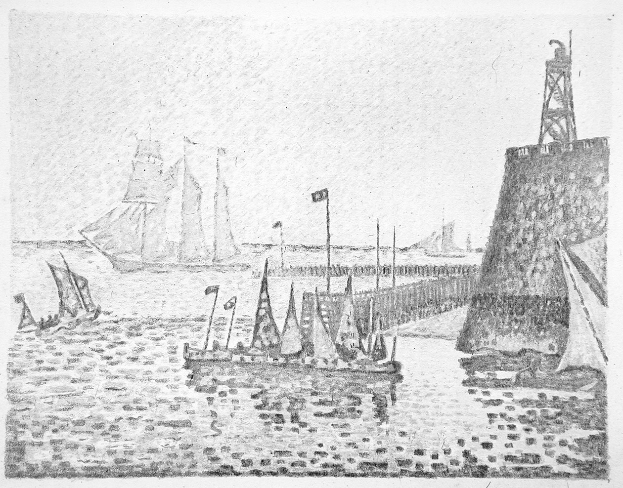 Avond door Paul Signac