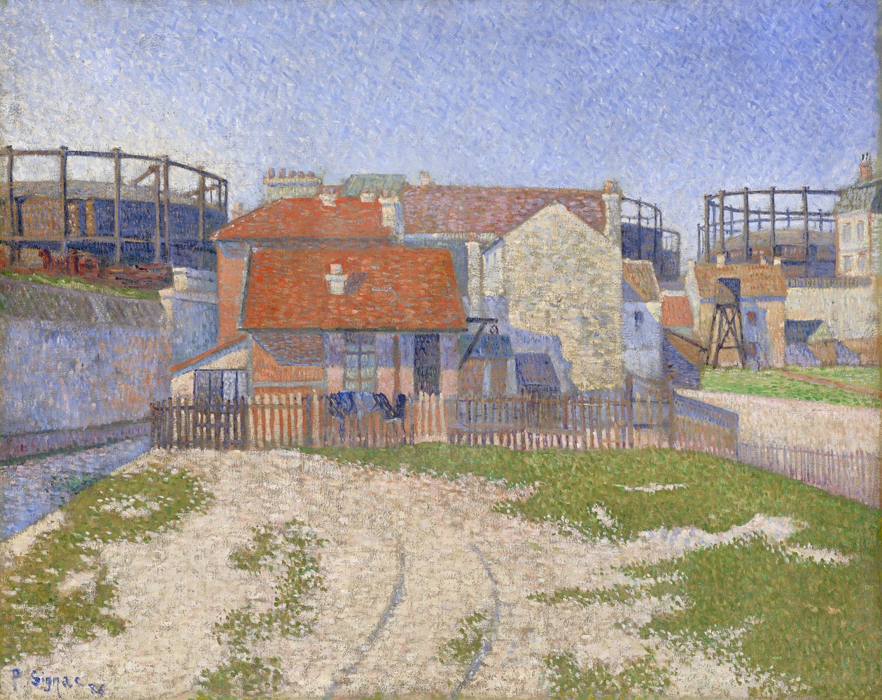 Gasometers in Clichy door Paul Signac