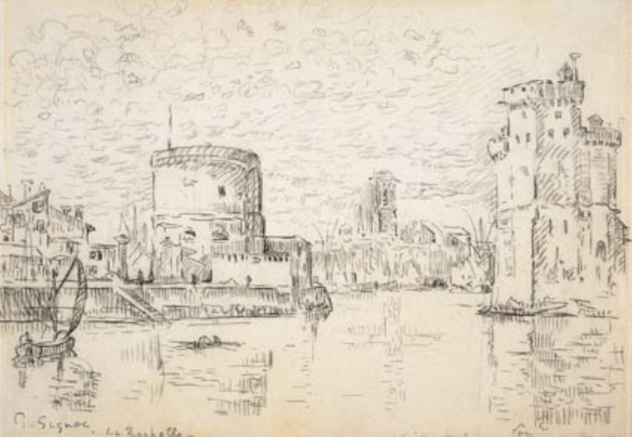 De ingang van het oude havenbassin in La Rochelle door Paul Signac