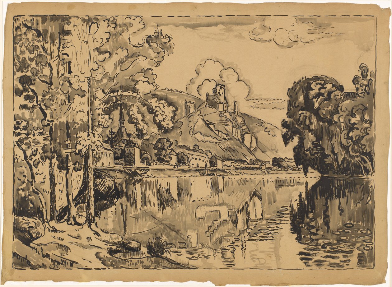 Les Andelys op een zomerochtend door Paul Signac