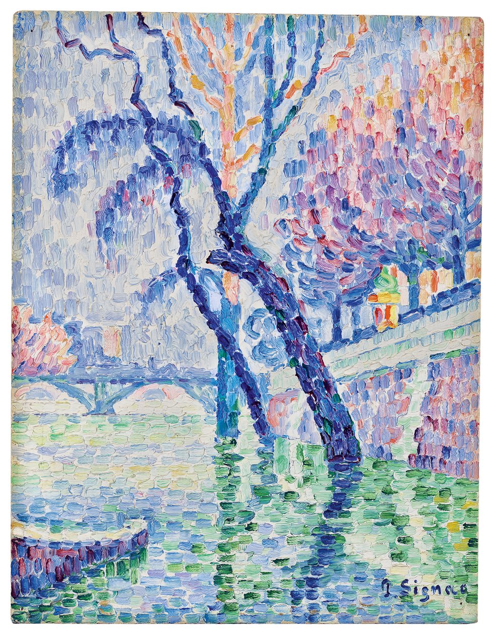Pont des Arts, Overstroming, 1930 door Paul Signac