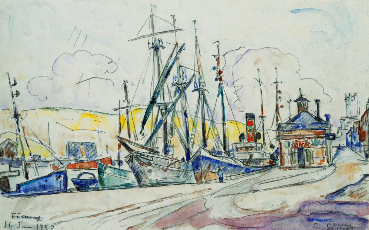 De haven van Fecamp, 1930 door Paul Signac