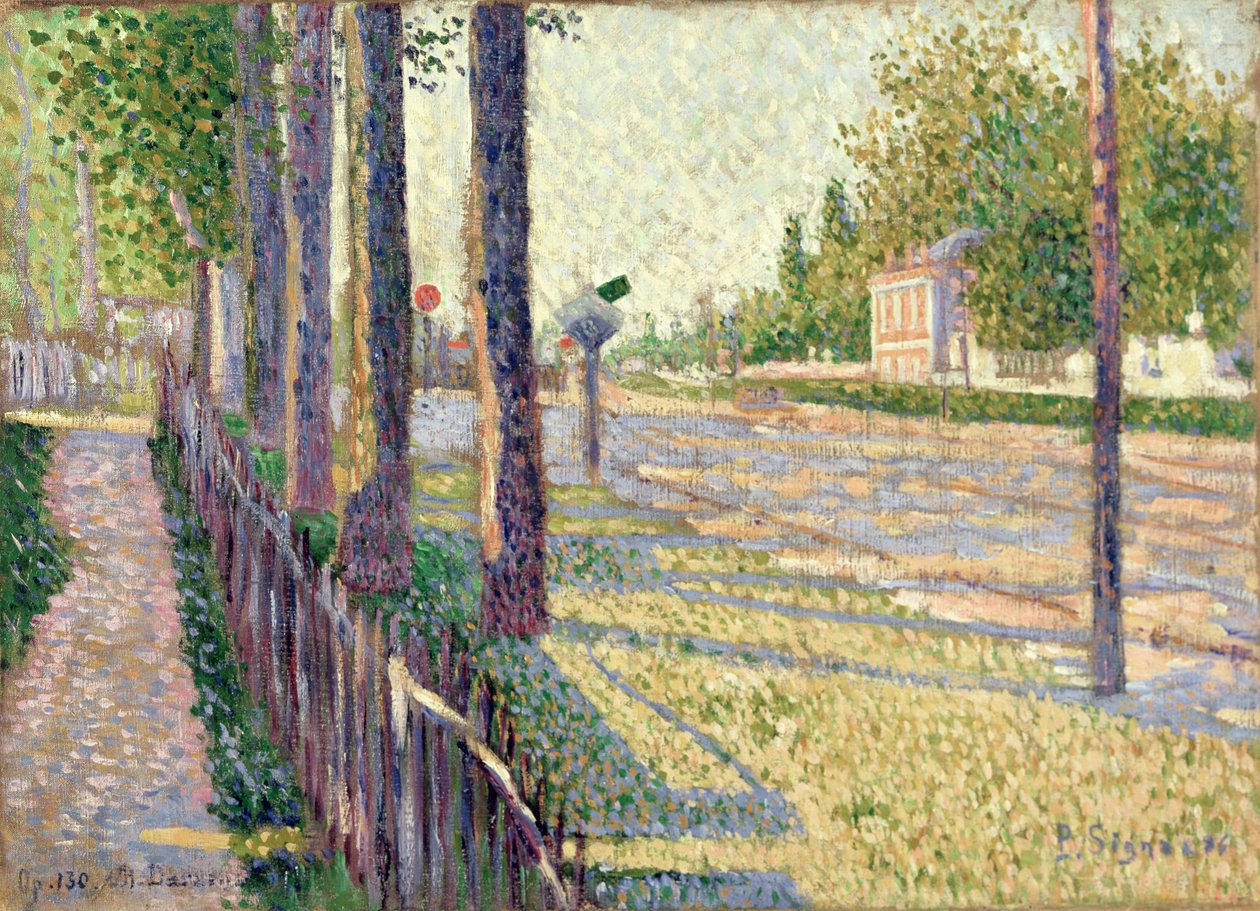Het spoorwegknooppunt bij Bois-Colombes, of La Route Pontoise door Paul Signac