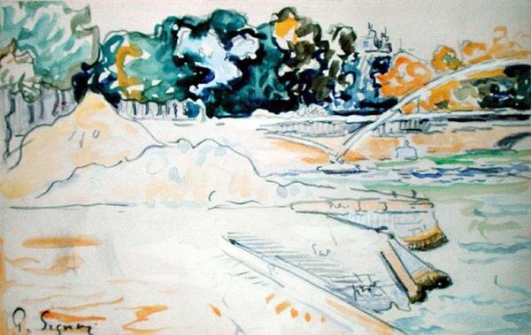 De Seine in Parijs door Paul Signac