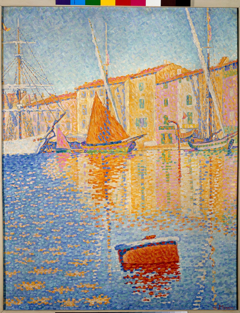 De rode boei (Saint Tropez) door Paul Signac