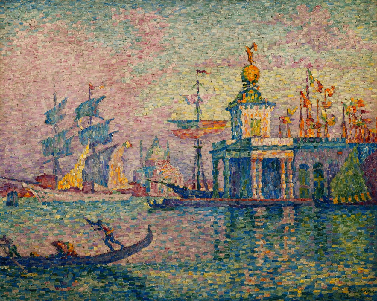 Venetië - Het douanehuis door Paul Signac