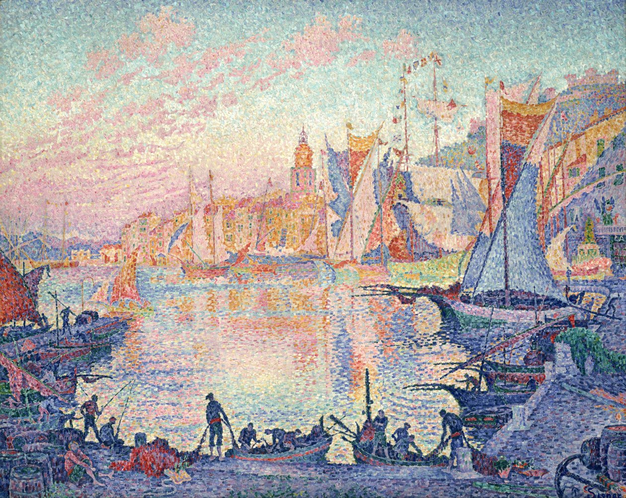 De haven van Saint-Tropez door Paul Signac