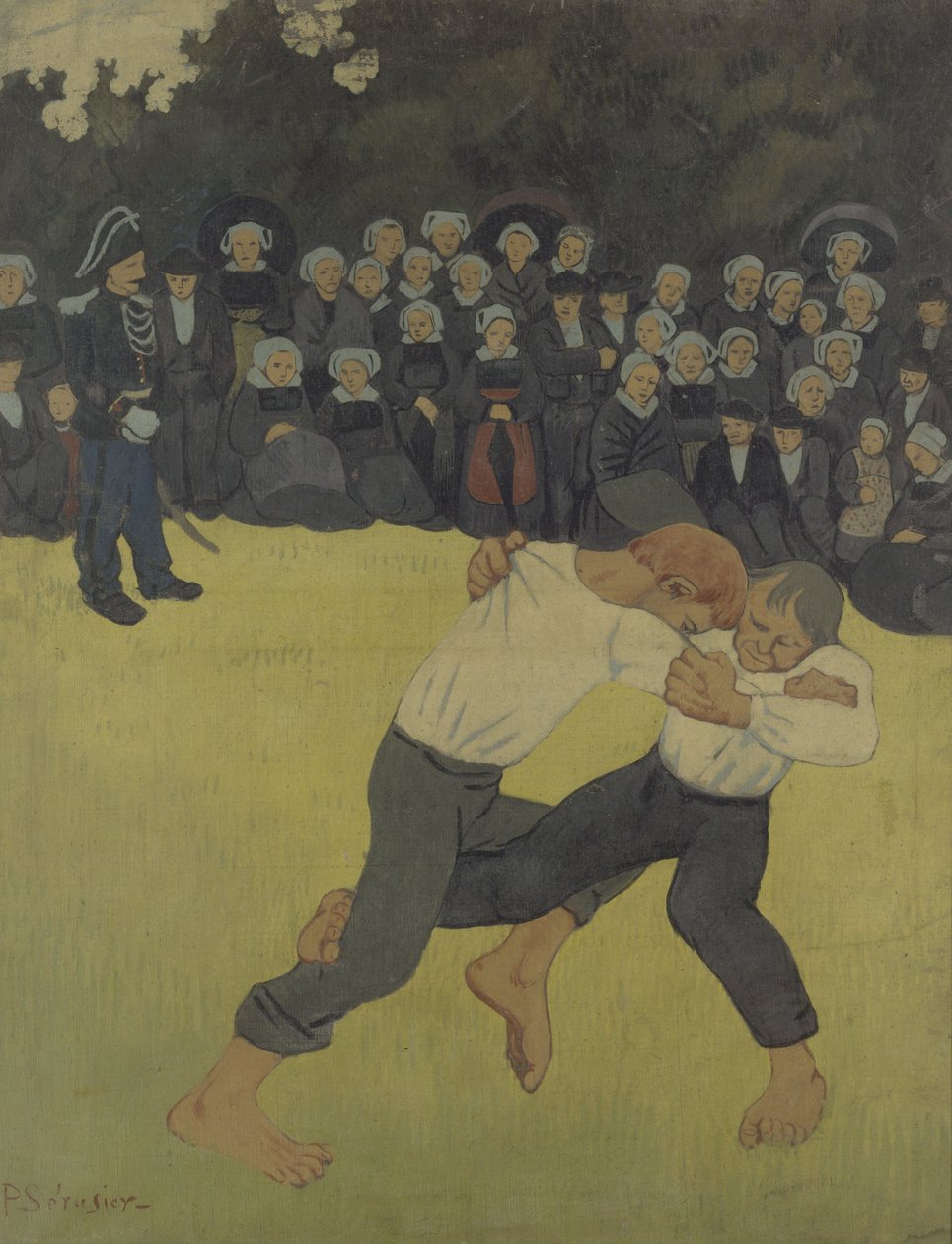 Bretons worstelen, 1890-1891 door Paul Sérusier