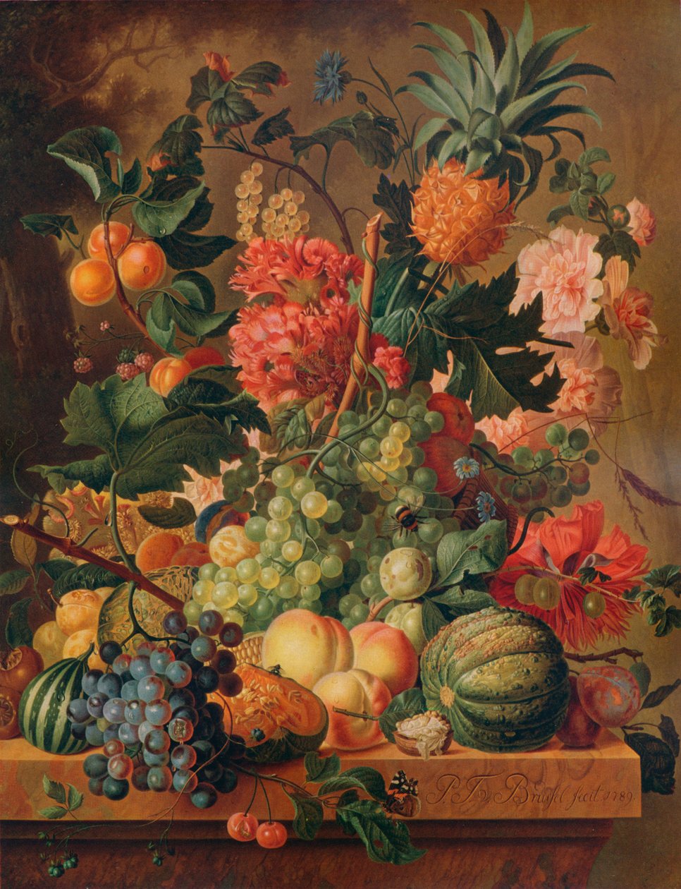 Fruit en Bloemen door Paul Theodor van Brussel