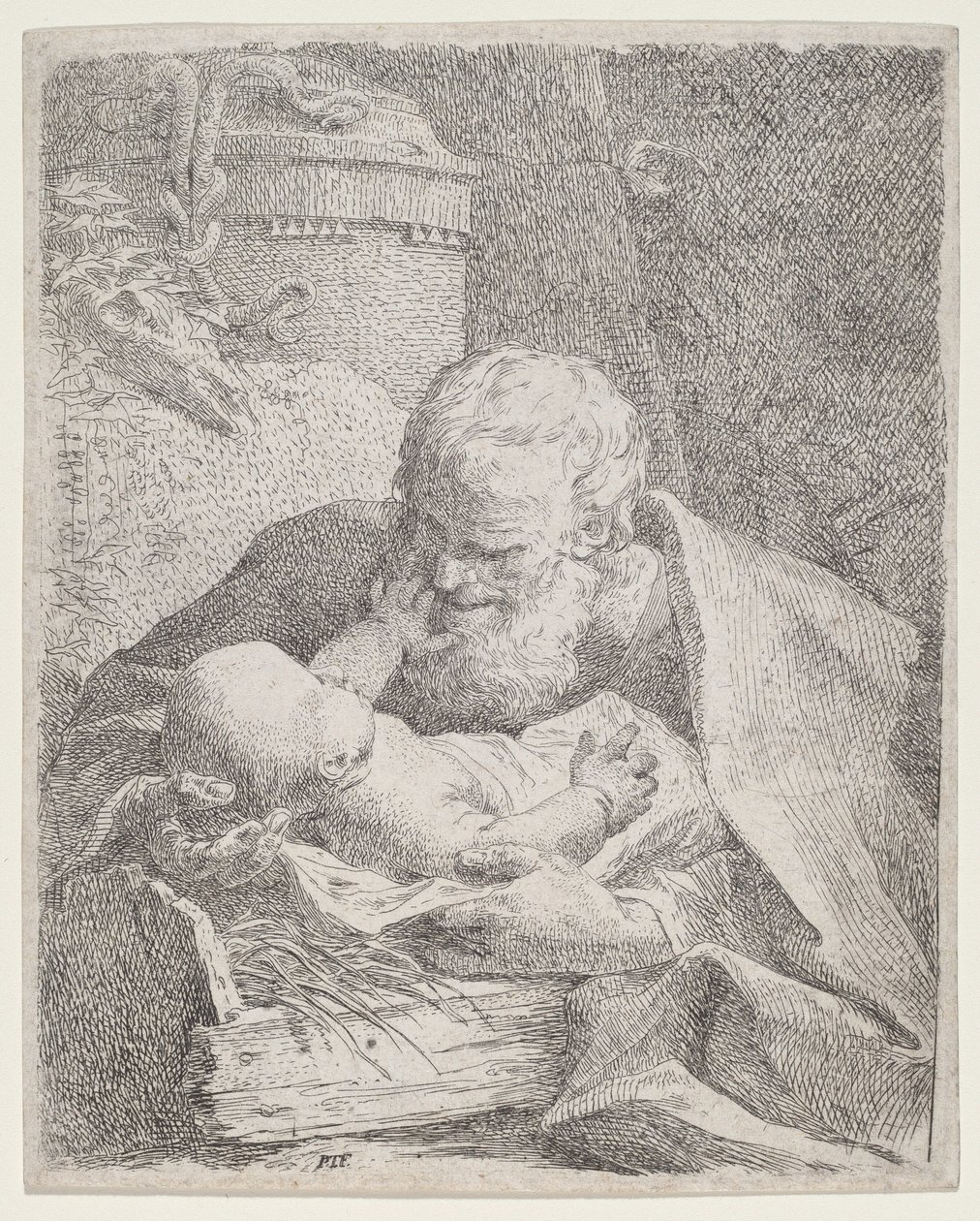 Sint Jozef met het Christuskind door Paul Troger