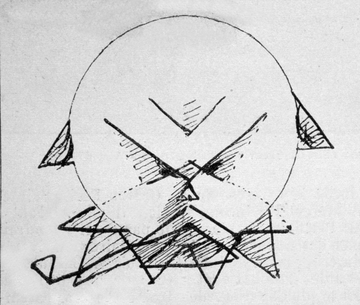 Zelfportrettekening van de dichter Paul Verlaine (1844-1896) door Paul Verlaine