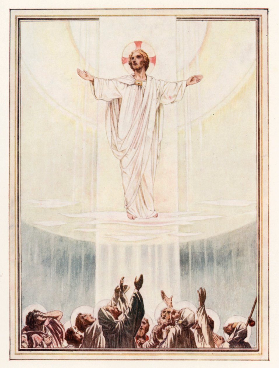 De Hemelvaart (kleurenlitho) door Paul Vincent Woodroffe
