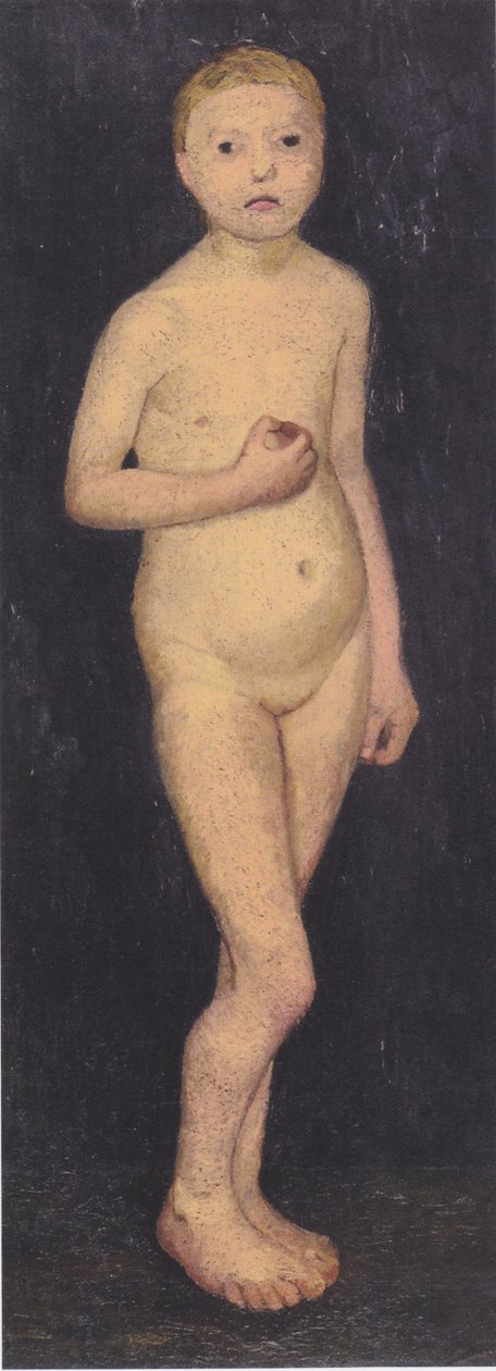 Grote staande meisjesnaakt door Paula Modersohn Becker