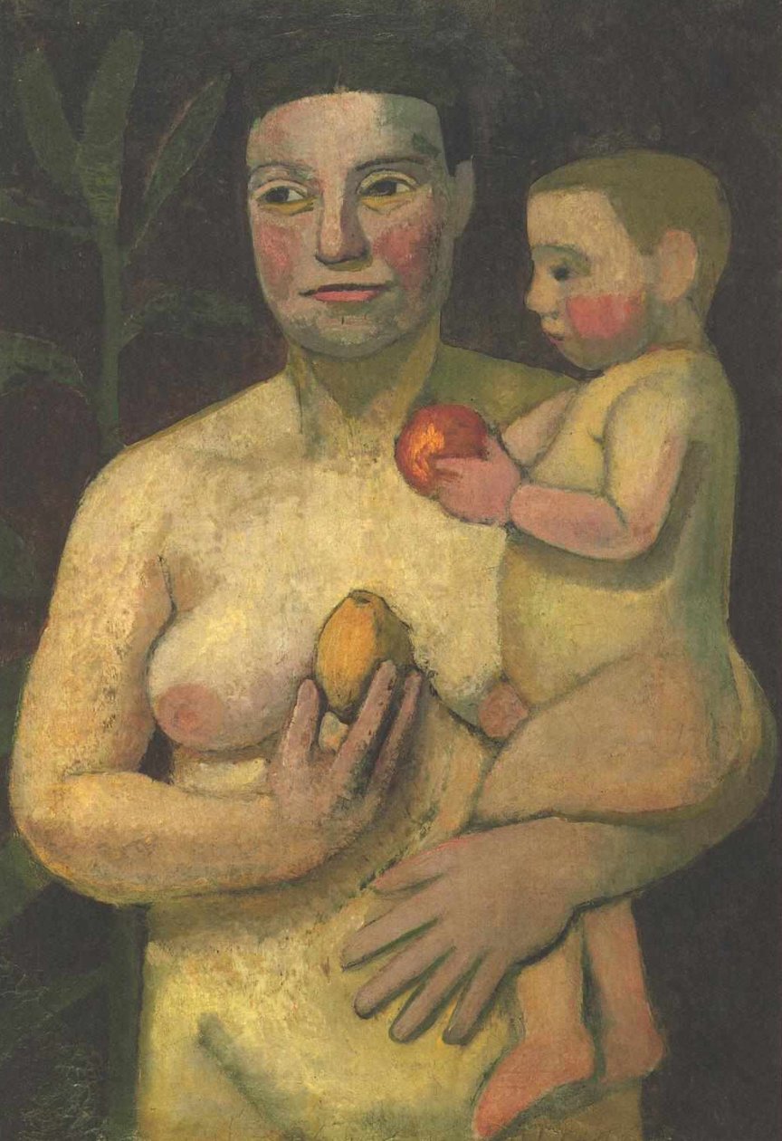 Moeder en kind door Paula Modersohn Becker