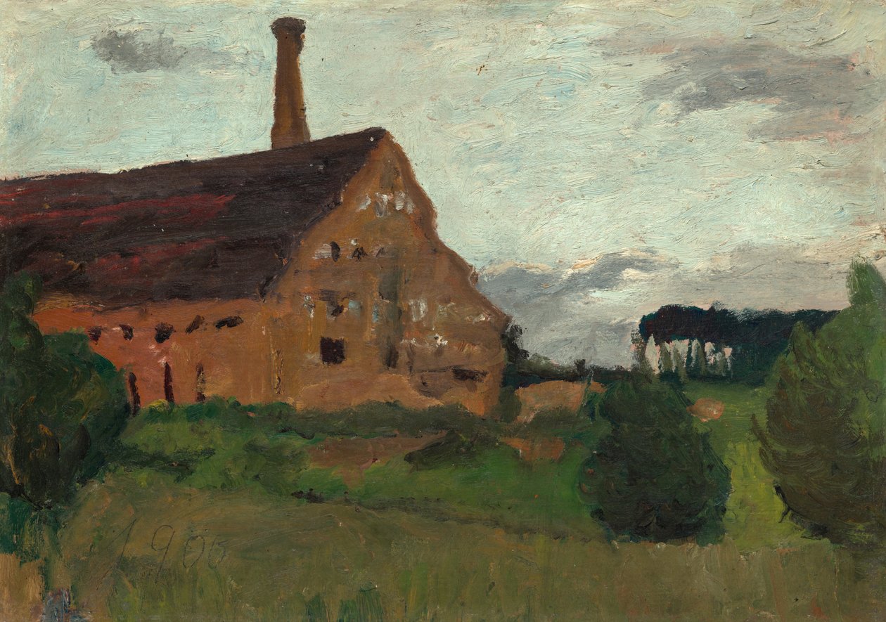 Oude fabriek, 1900 door Paula Modersohn Becker