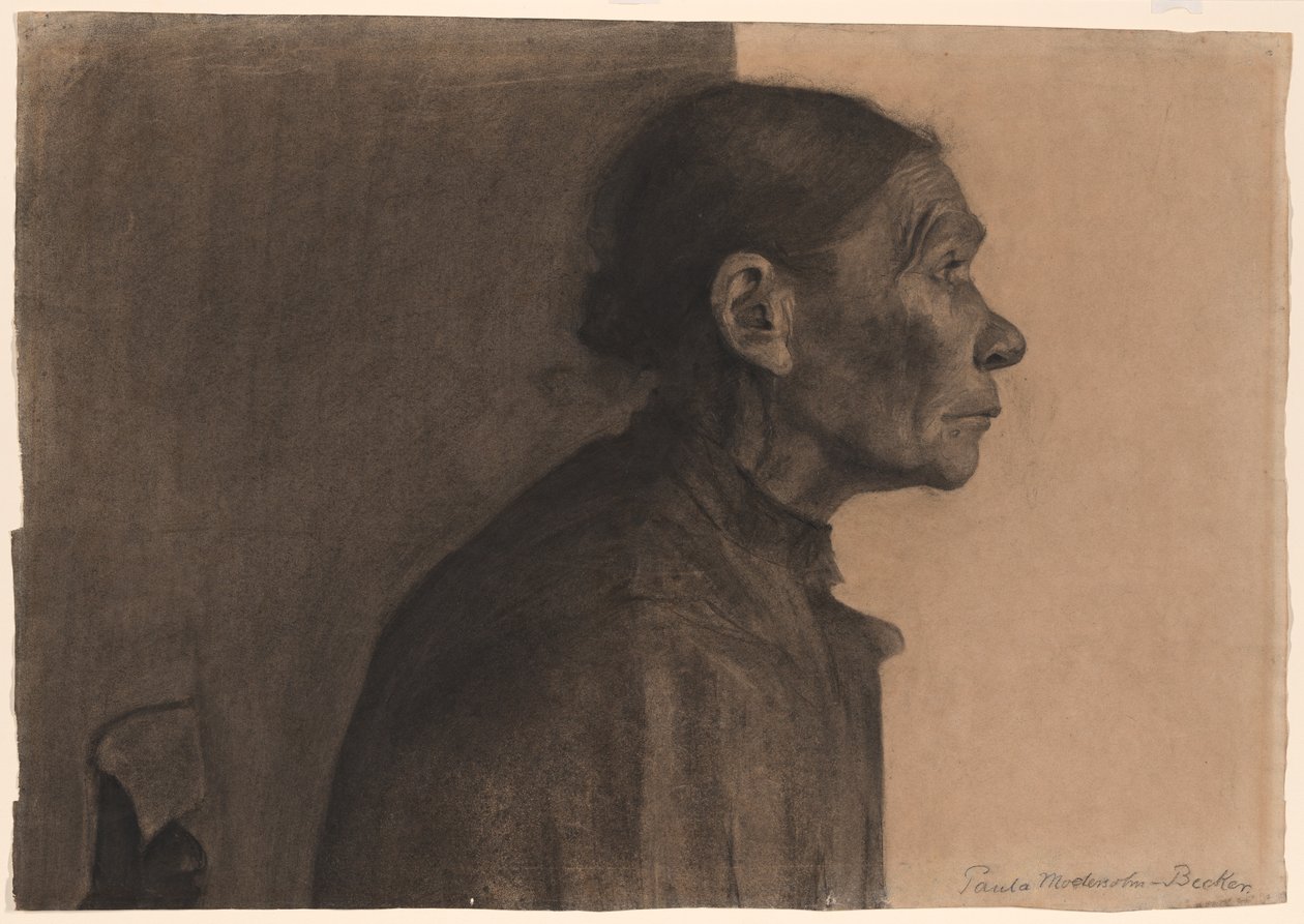 Vrouw in profiel, naar rechts gedraaid door Paula Modersohn Becker