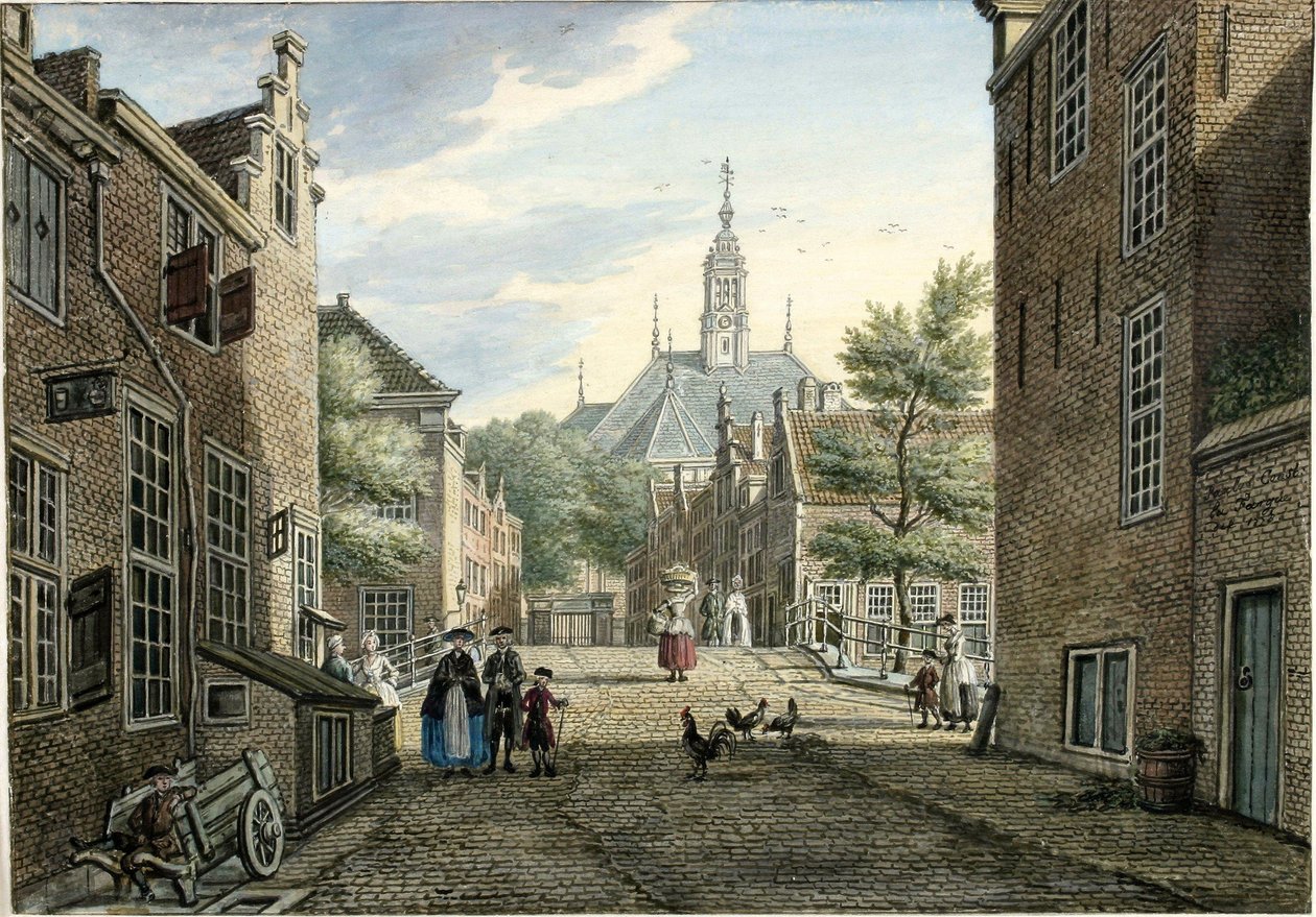 Uitzicht op de Kranestraat door Paulus Constantijn la Fargue