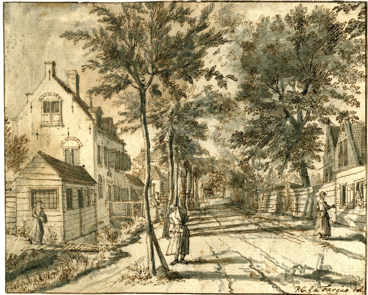 Bezuidenhoutseweg gezien richting Herengracht, 1760 door Paulus Constantijn la Fargue