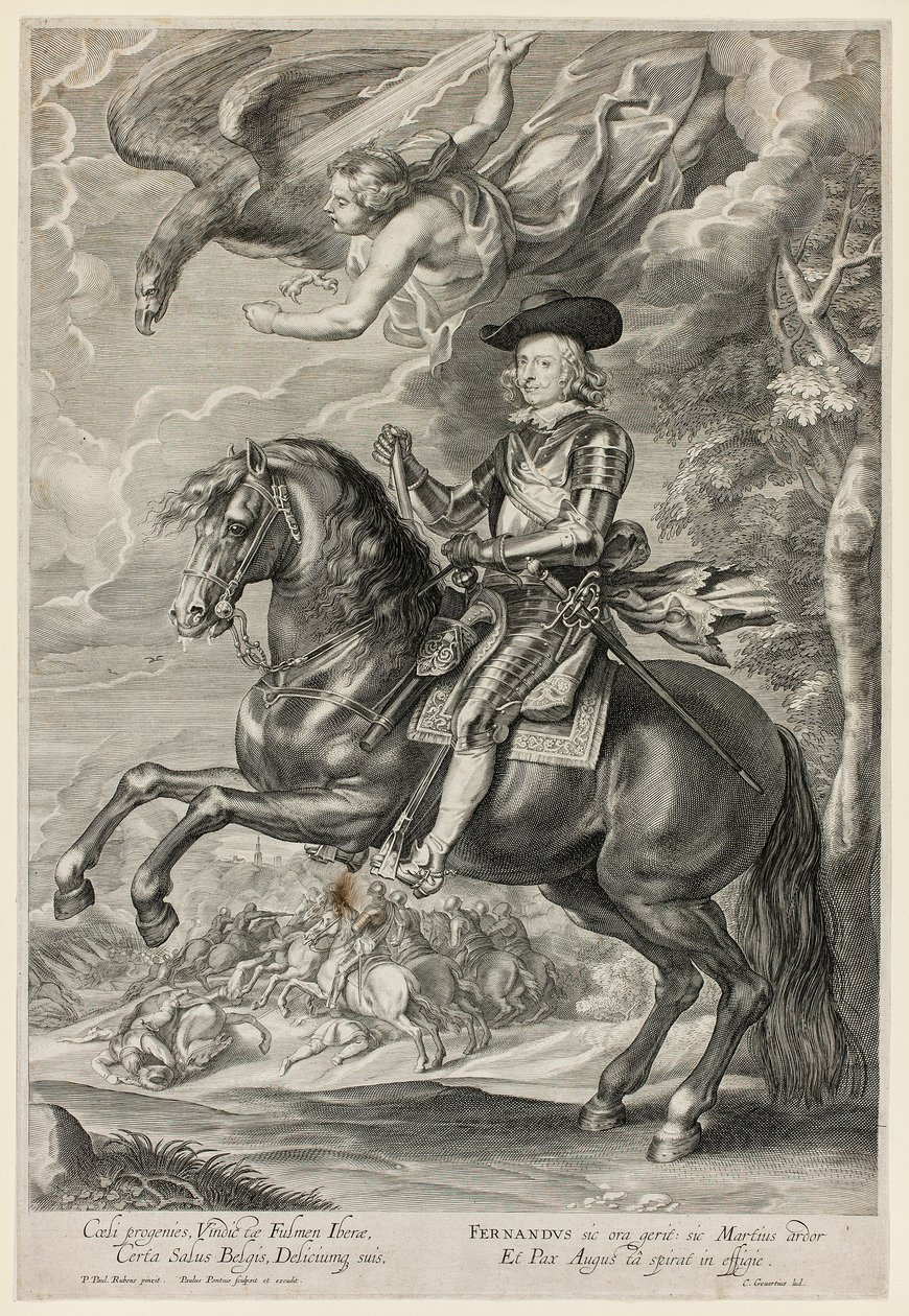 Ferdinand van Oostenrijk te paard door Paulus Pontius