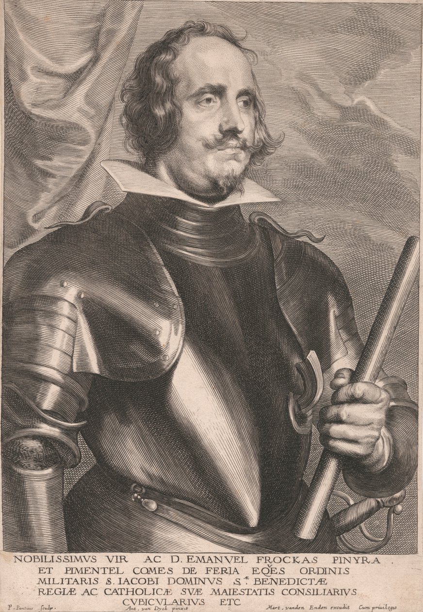 Nobilissimus Vir Ac D. Emanuel Frockas Finyra. et Pimentel Comes de Feria Eqes ordinis Militaris S. Jacobi Dominus Sæ. Benedictæ Regiæ ac Catholicæ Suæ Maiestatis Consiliarius Cubicularius Etc. door Paulus Pontius