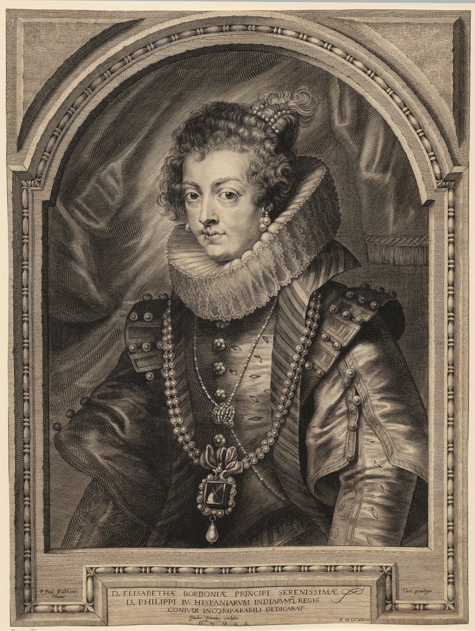 Portret van koningin Elisabeth van Bourbon [Isabel de Borbón y Médicis] door Paulus Pontius