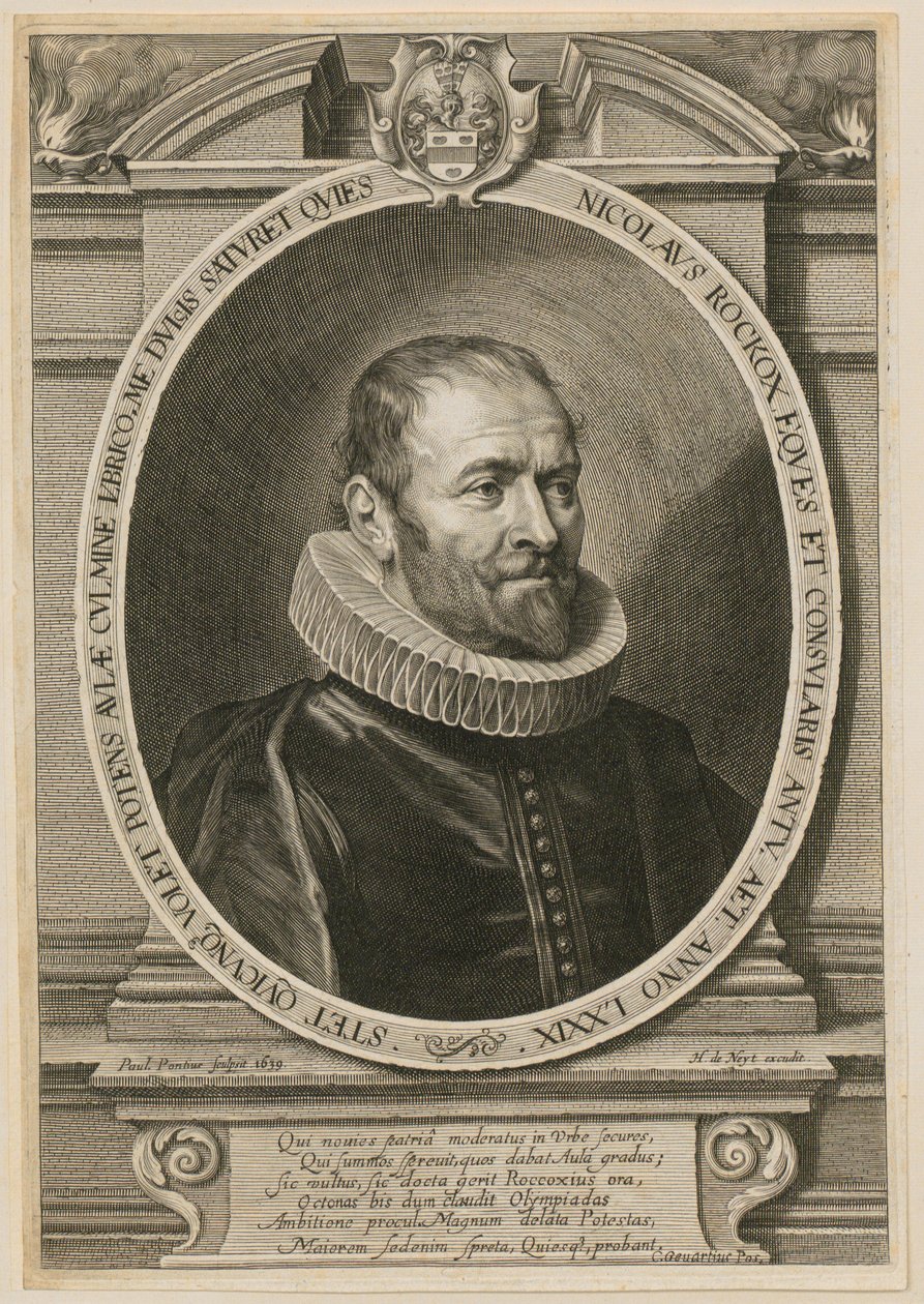 Portret van Nicolaus Rockox, burgemeester van Antwerpen door Paulus Pontius