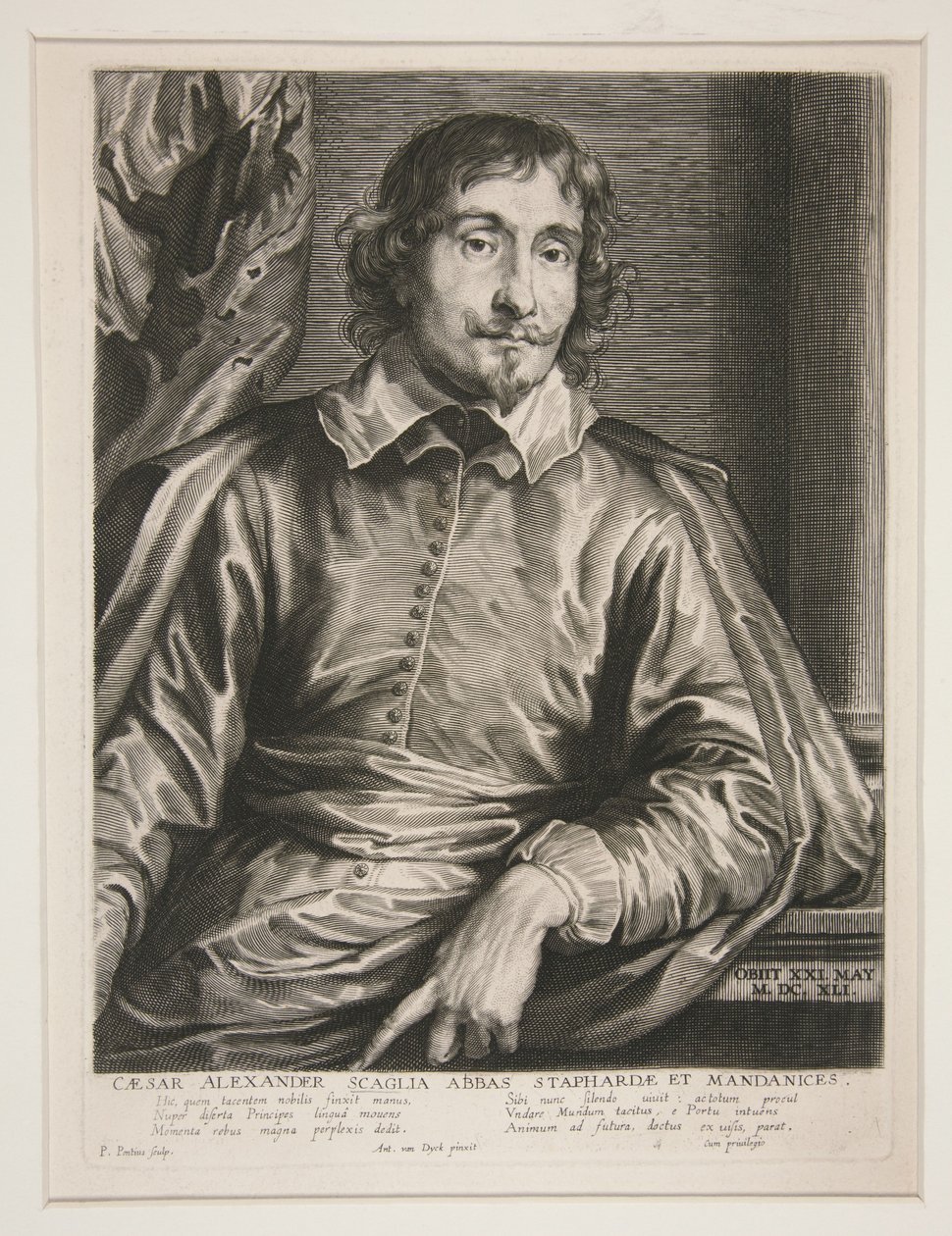 Portret van abbé Caesar Alexander Scaglia door Paulus Pontius