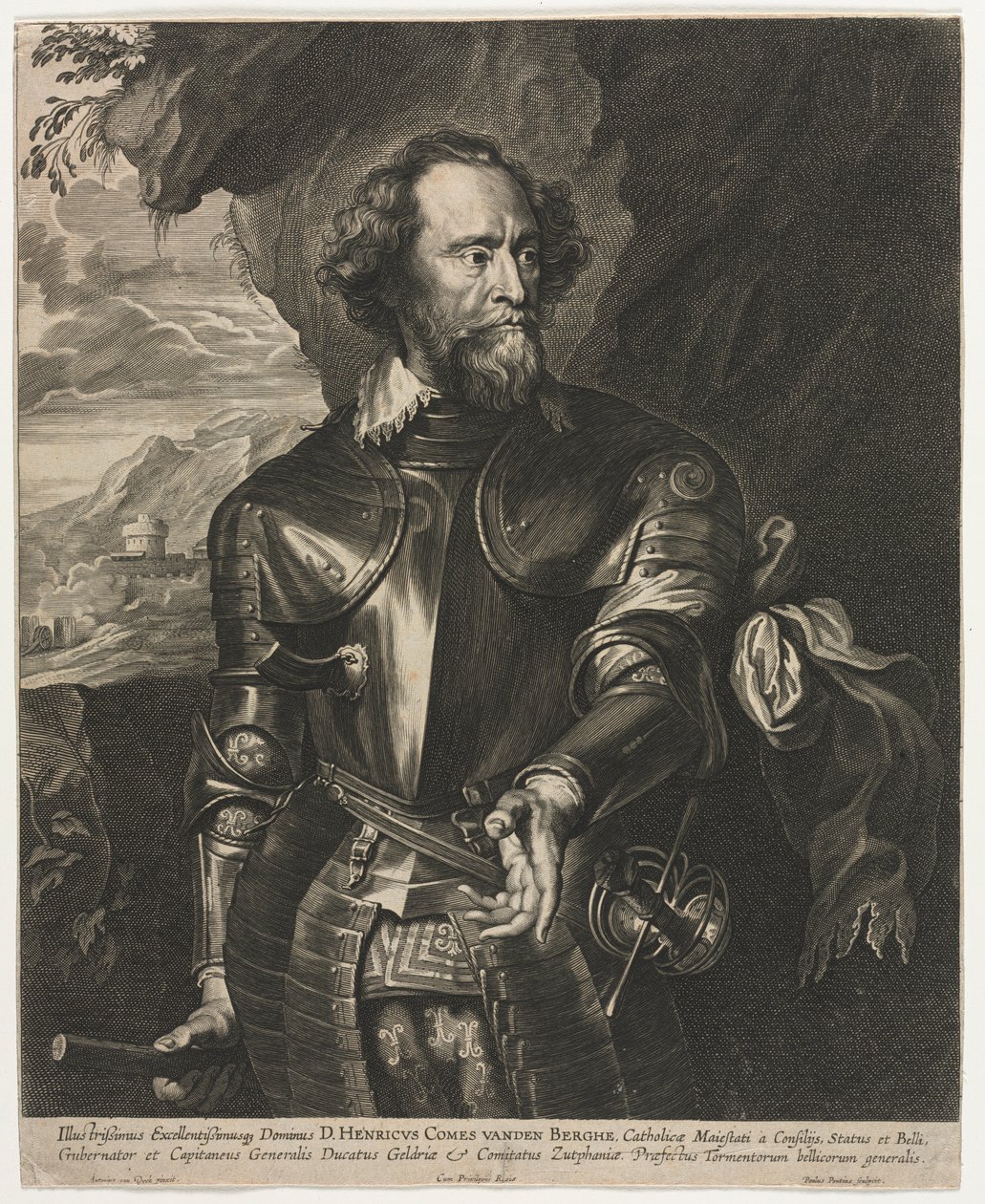 Portret van Henry, Graaf van den Berghe door Paulus Pontius
