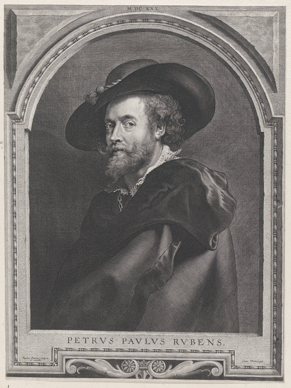 Portret van Peter Paul Rubens, 46 jaar oud, 1630 door Paulus Pontius