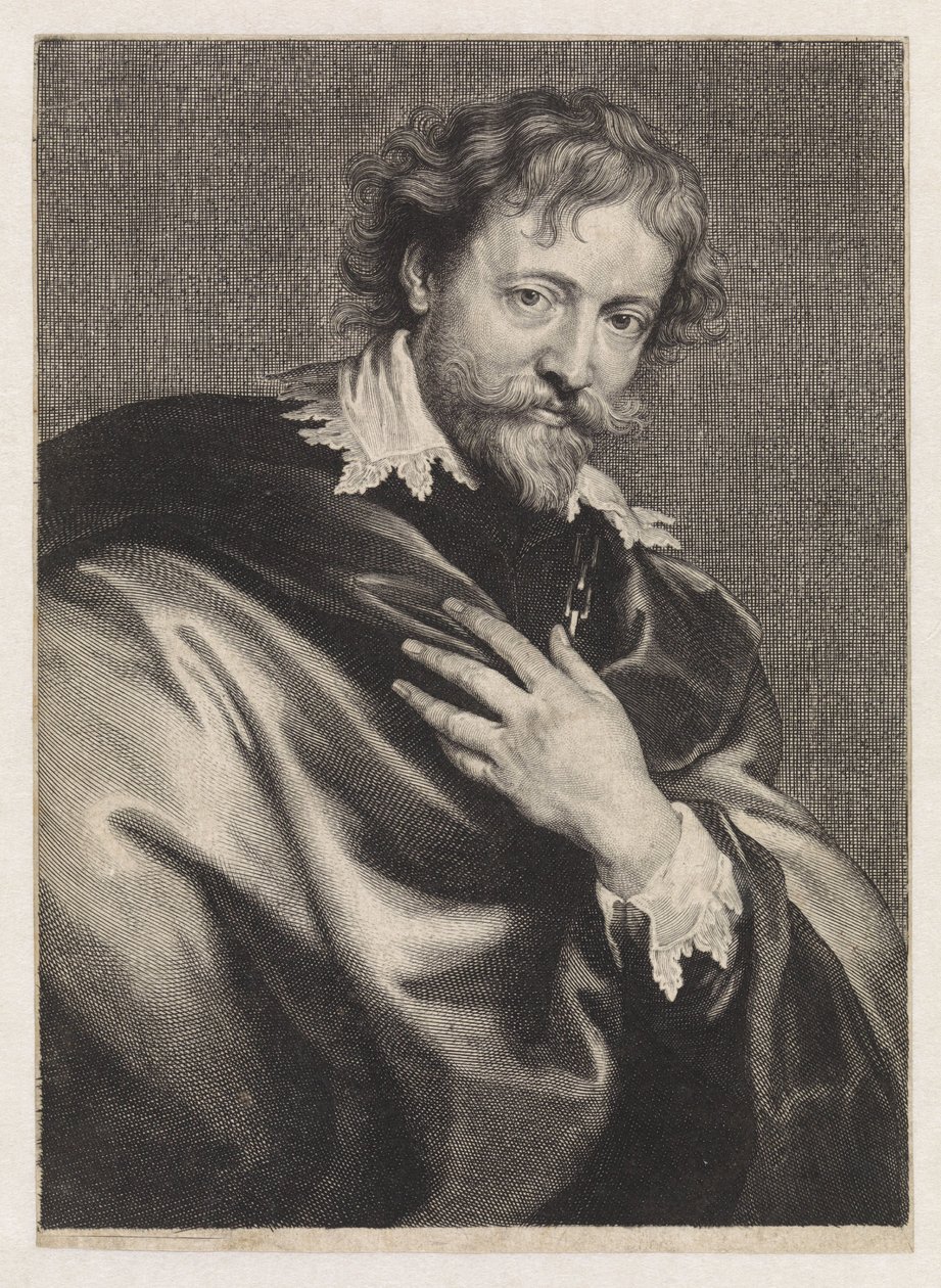 Portret van de schilder Peter Paul Rubens door Paulus Pontius