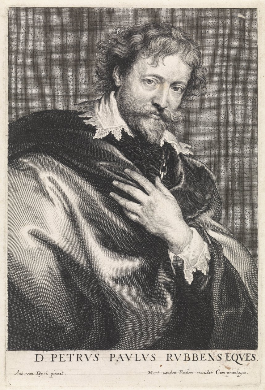Portret van de schilder Peter Paul Rubens door Paulus Pontius