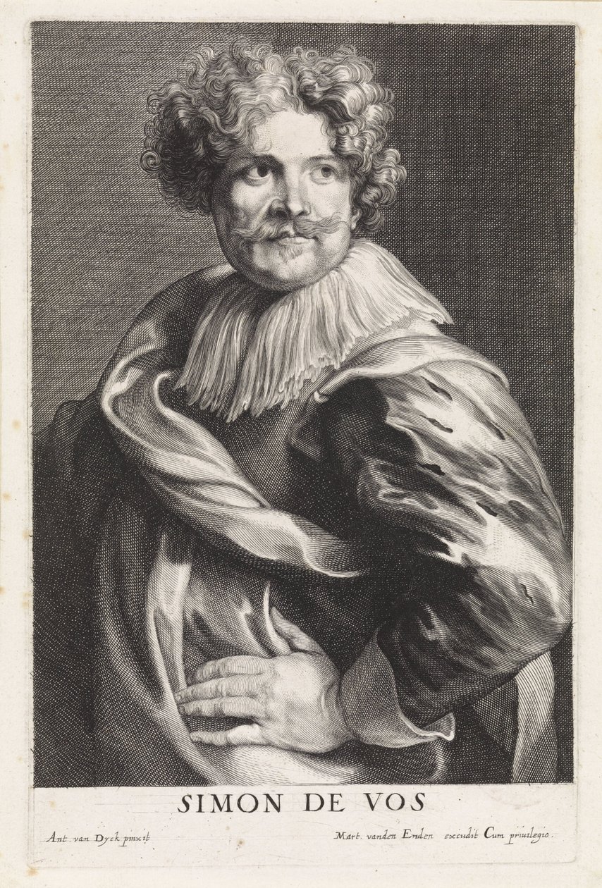 Portret van de schilder Simon de Vos door Paulus Pontius