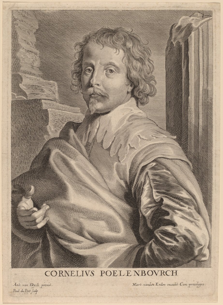 Cornelis van Poelenburgh door Paulus Pontius after Sir Anthony van Dyck