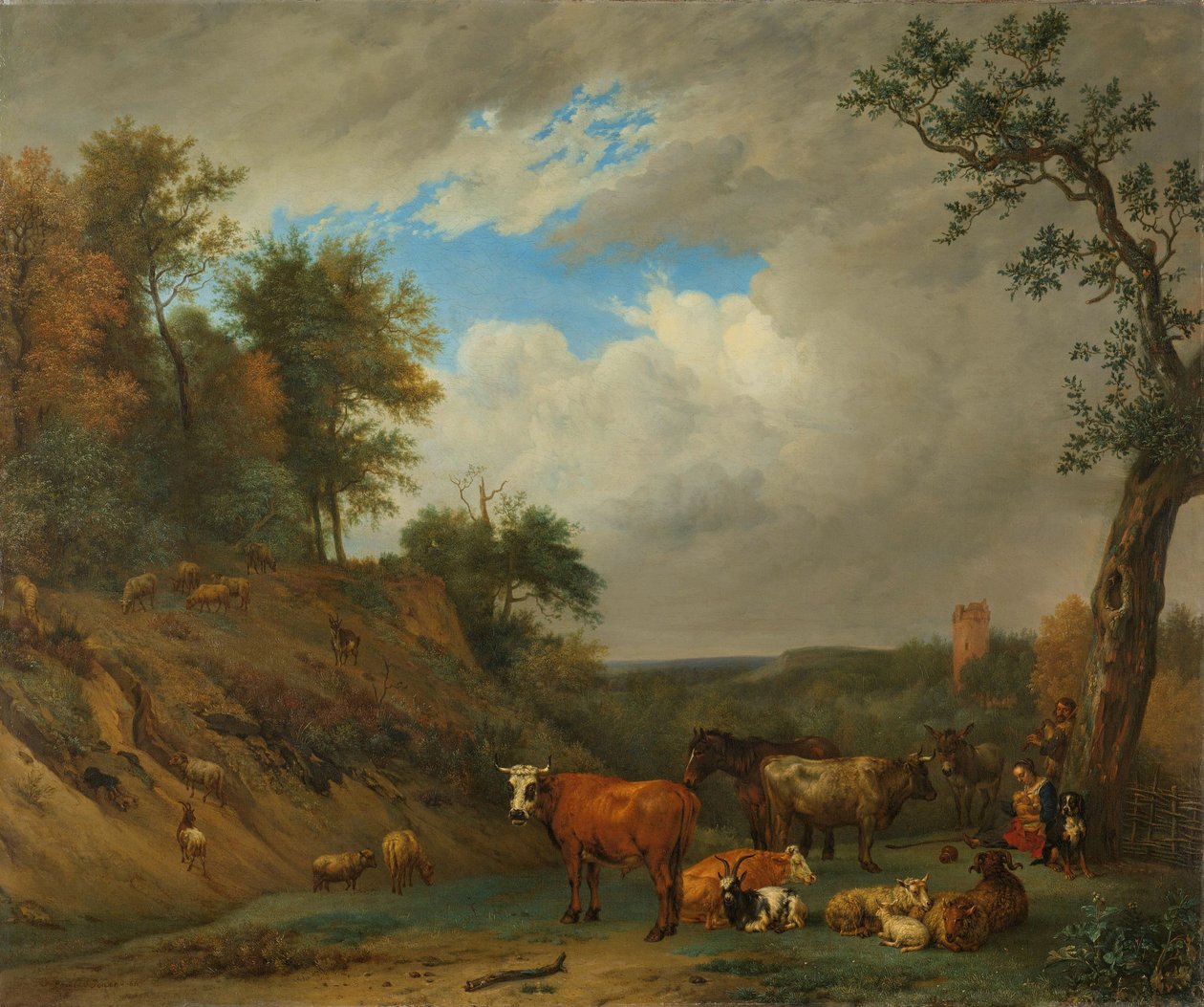 Herders met hun Vee door Paulus Potter (after)