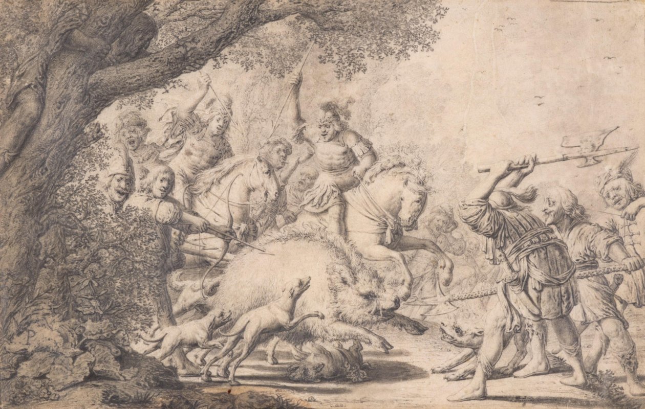 De jacht op een everzwijn door Paulus Potter