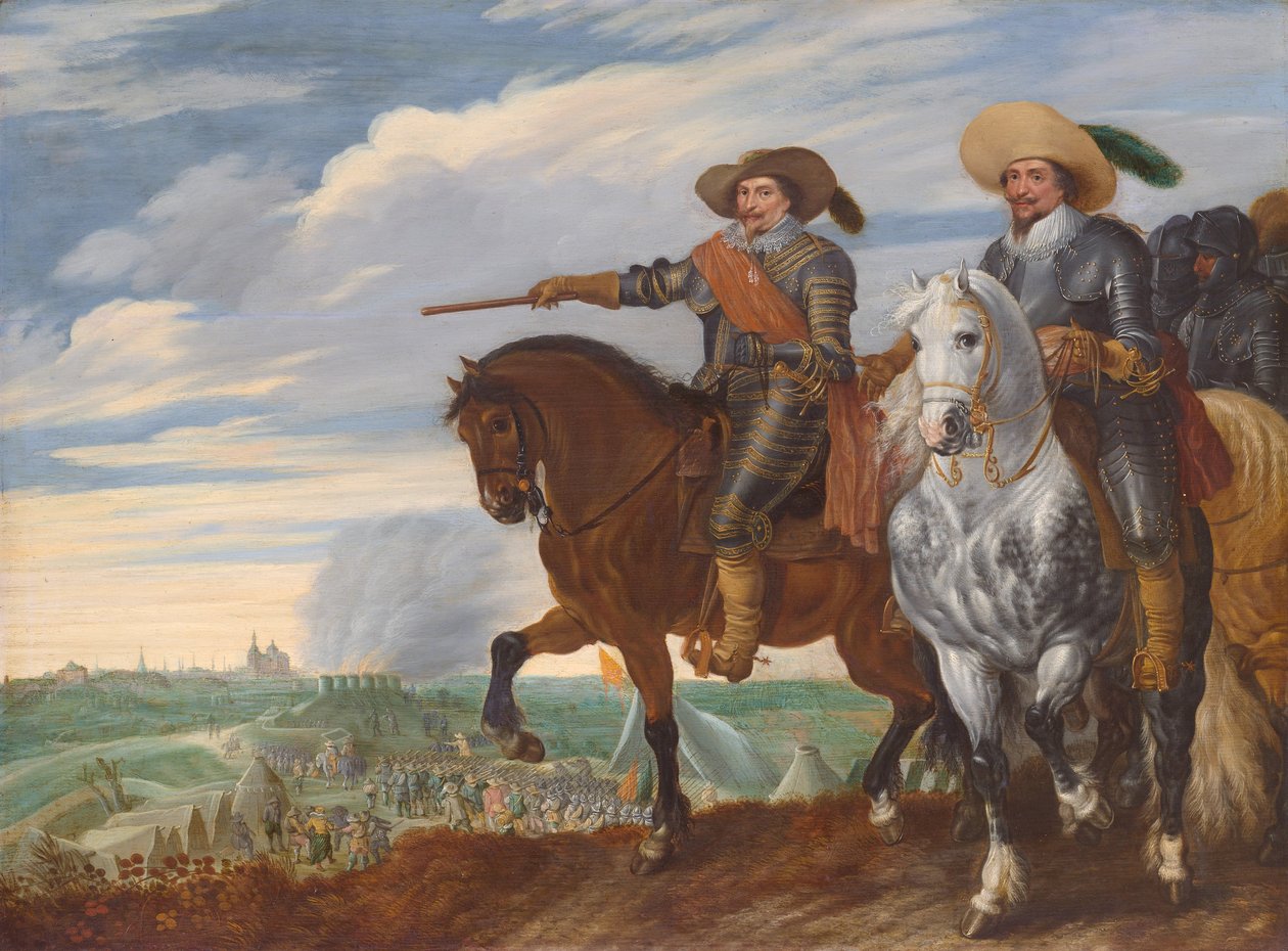 Frederik Hendrik en Ernst Casimir van Nassau-Dietz bij het beleg van 