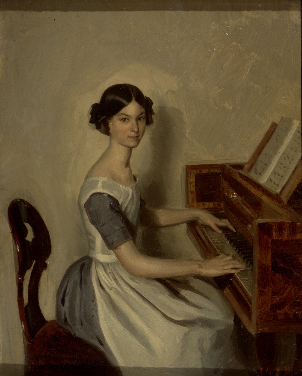 Portret van Nadezhda P. Zhdanovich aan de Piano, 1849 door Pavel Andreevich Fedotov