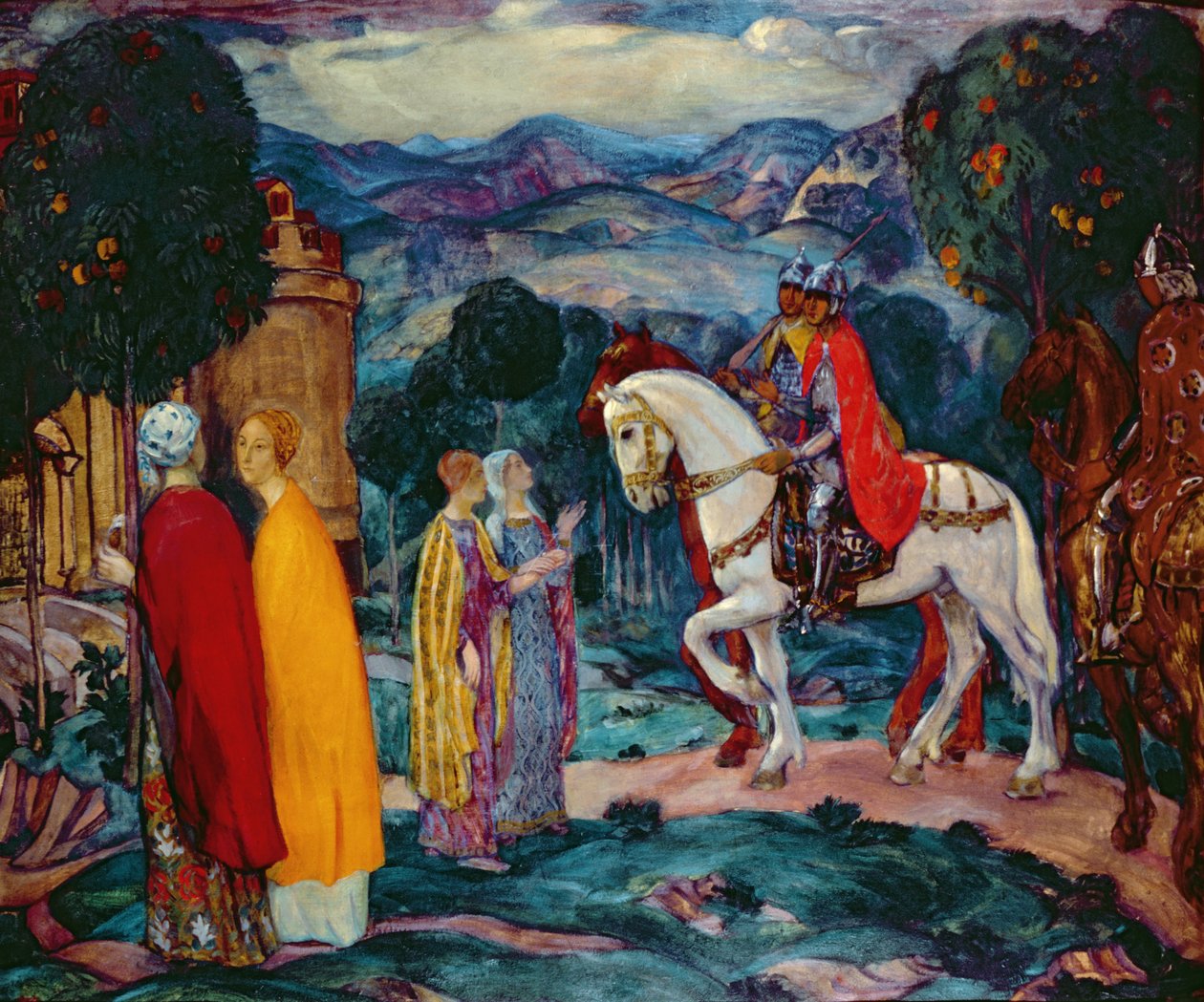De Ontmoeting, 1913 door Pavel Semenovich Naumov