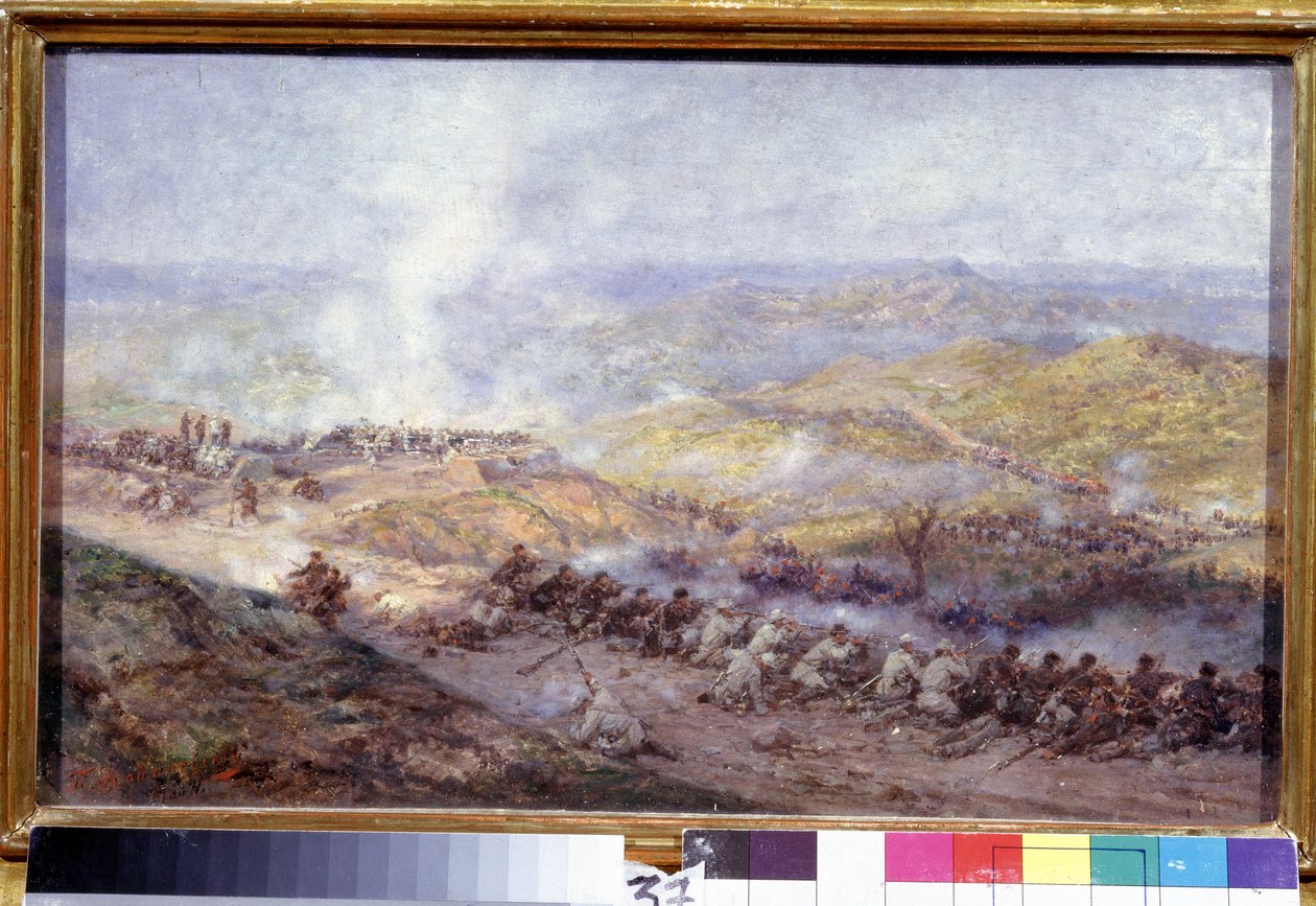 Een scène uit de Russisch-Turkse oorlog (1876-1878) door Pavel Osipovich Kovalevsky